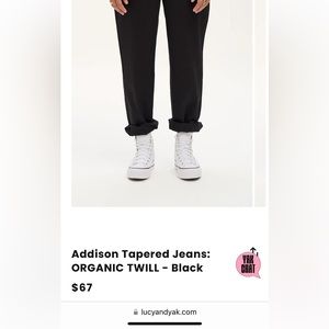 Lucy & Yak Black Addison Jeans, 34 Reg